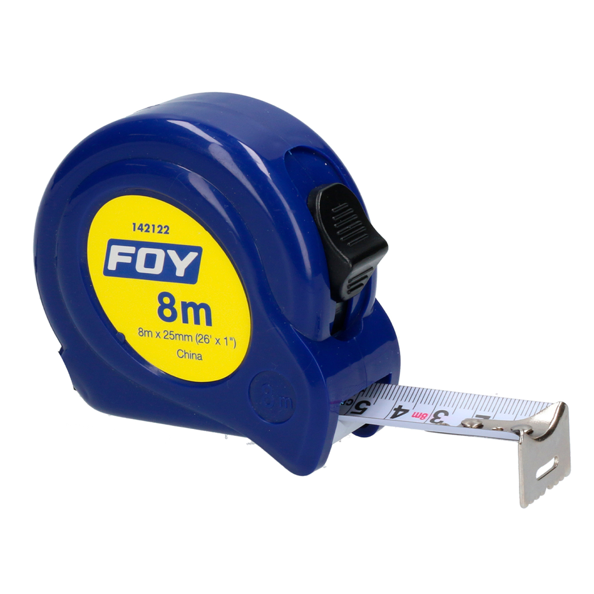 Flexómetro 8m x 1 in azul Foy