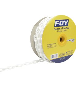 Cadena plástica 6 mm x 1/4 in 25 mt 40 kg blanca Foy