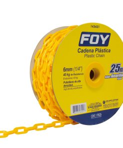 Cadena plástica 6 mm x 1/4 in 25 mt 40 kg amarilla Foy