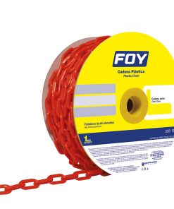 Cadena plástica 3mm 1/8 in 50m color rojo Foy