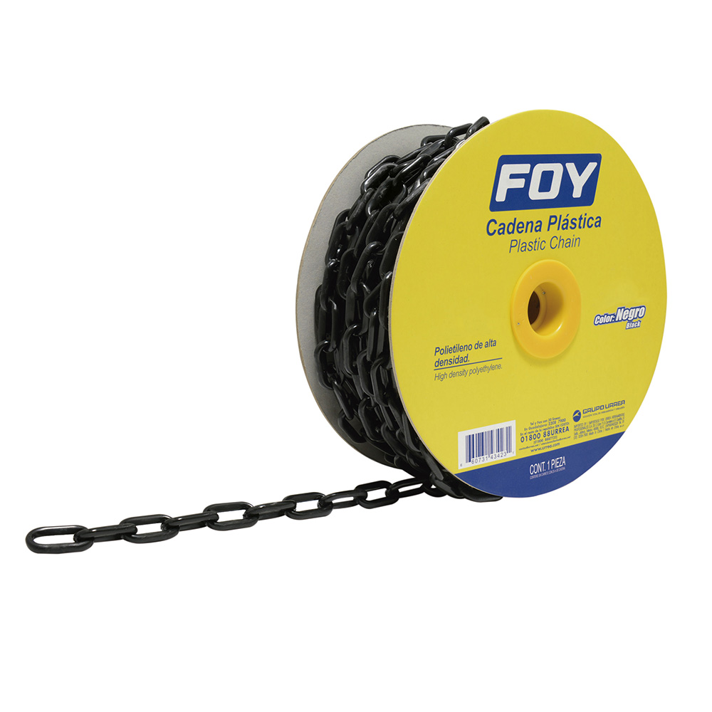 Cadena plast 3mm 1/8 in 50m ngro Foy