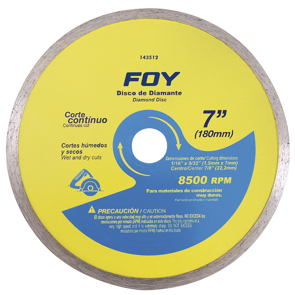 Disco de diamante corte continuo 7 in Foy