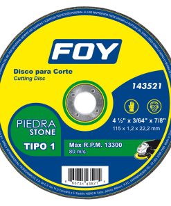 Disco t/1 piedra 4-1/2 inx1.2mm Foy