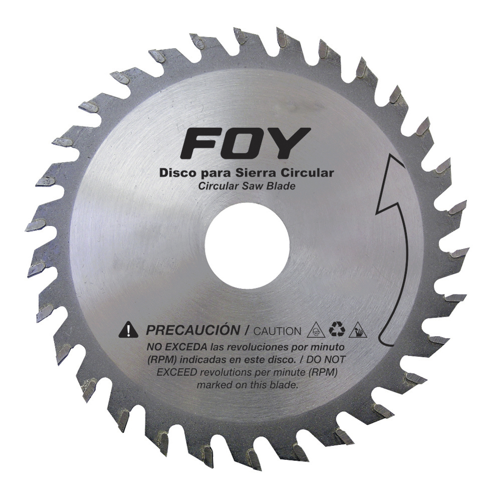 Disco p/sierra circular 7-1/4 in, centro 5/8 in, 60 dientes FOY