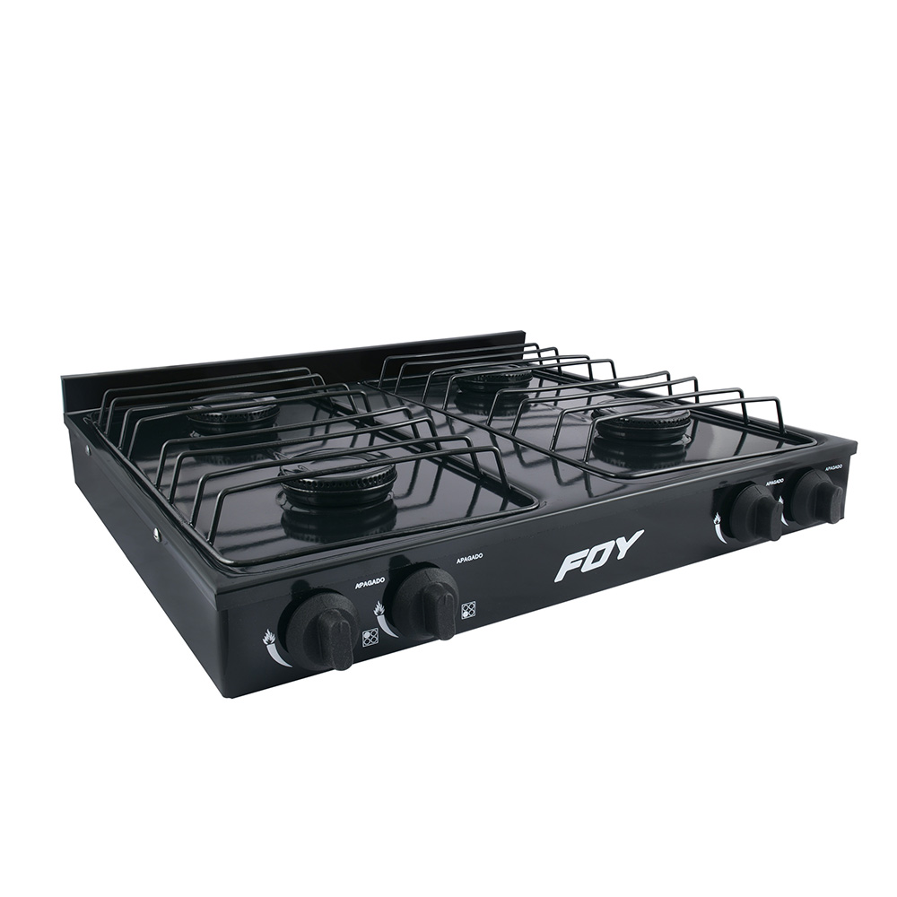 Estufa gas 4 quemadores negro Foy
