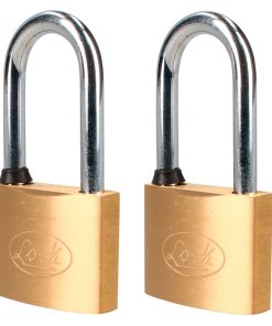 Juego de 2 candados latón gancho largo 40mm Lock