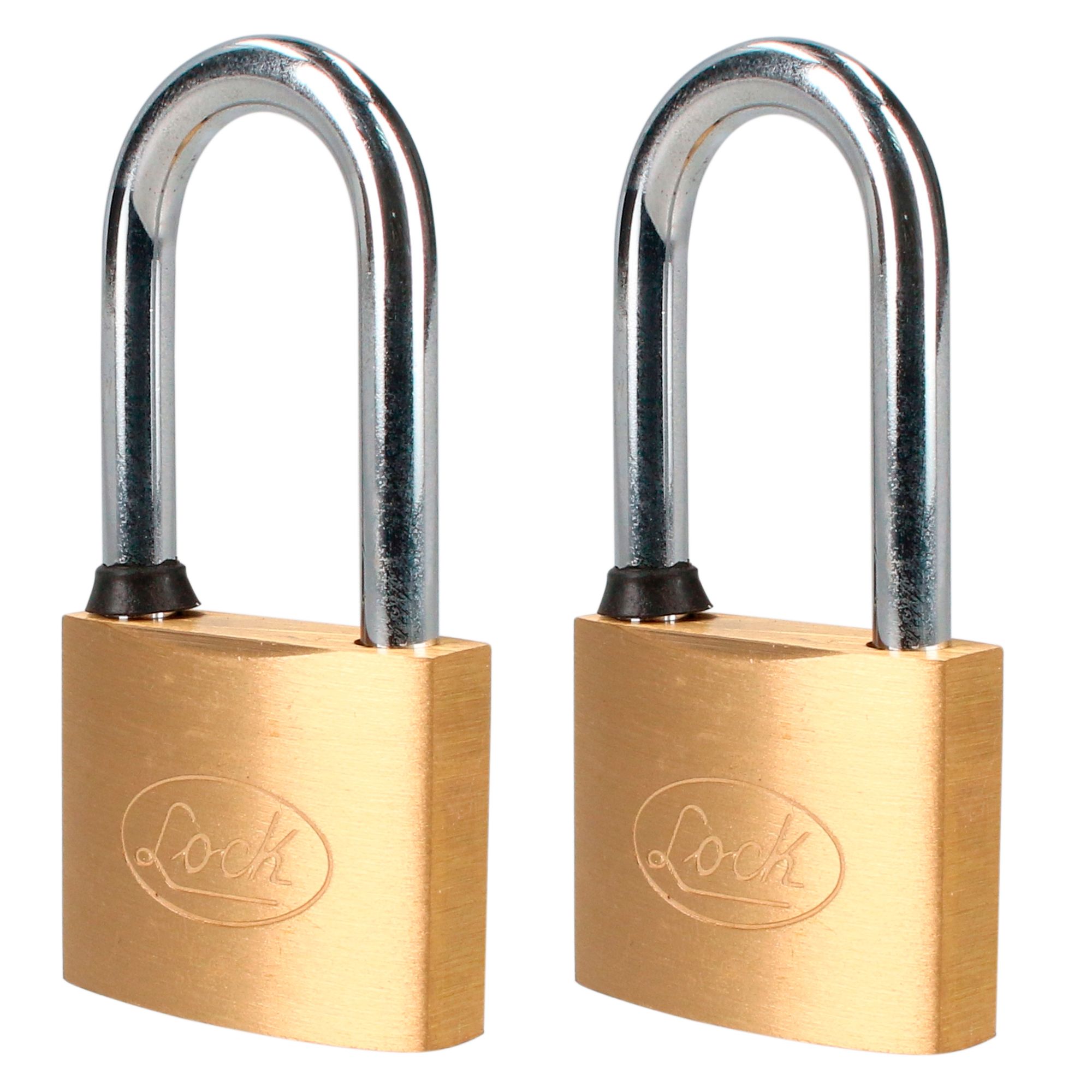 Juego de 2 candados latón gancho largo 40mm Lock