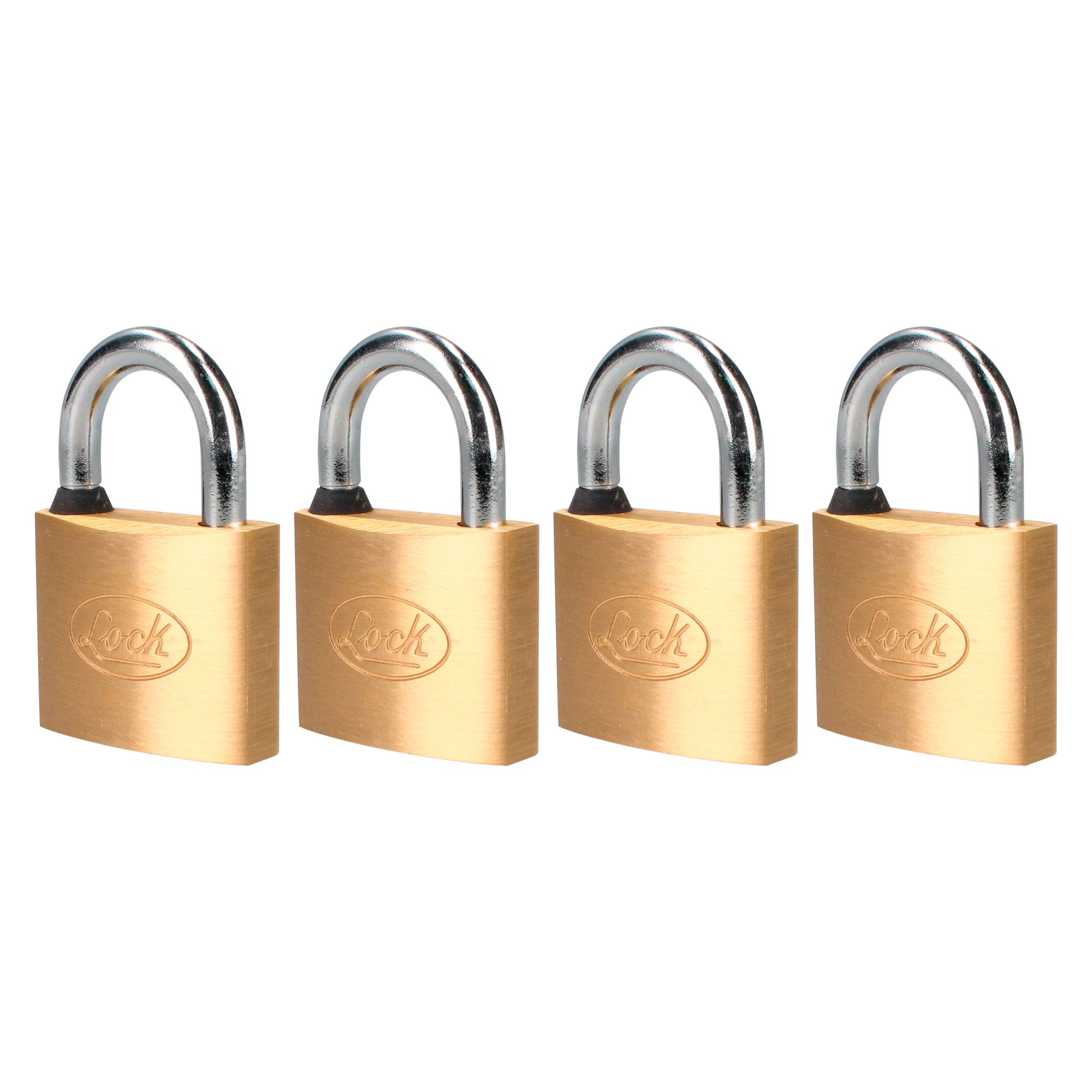 Juego de 4 candados latón gancho corto 40mm Lock