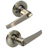 Manija tubular recta función baño acabado latón antiguo Lock