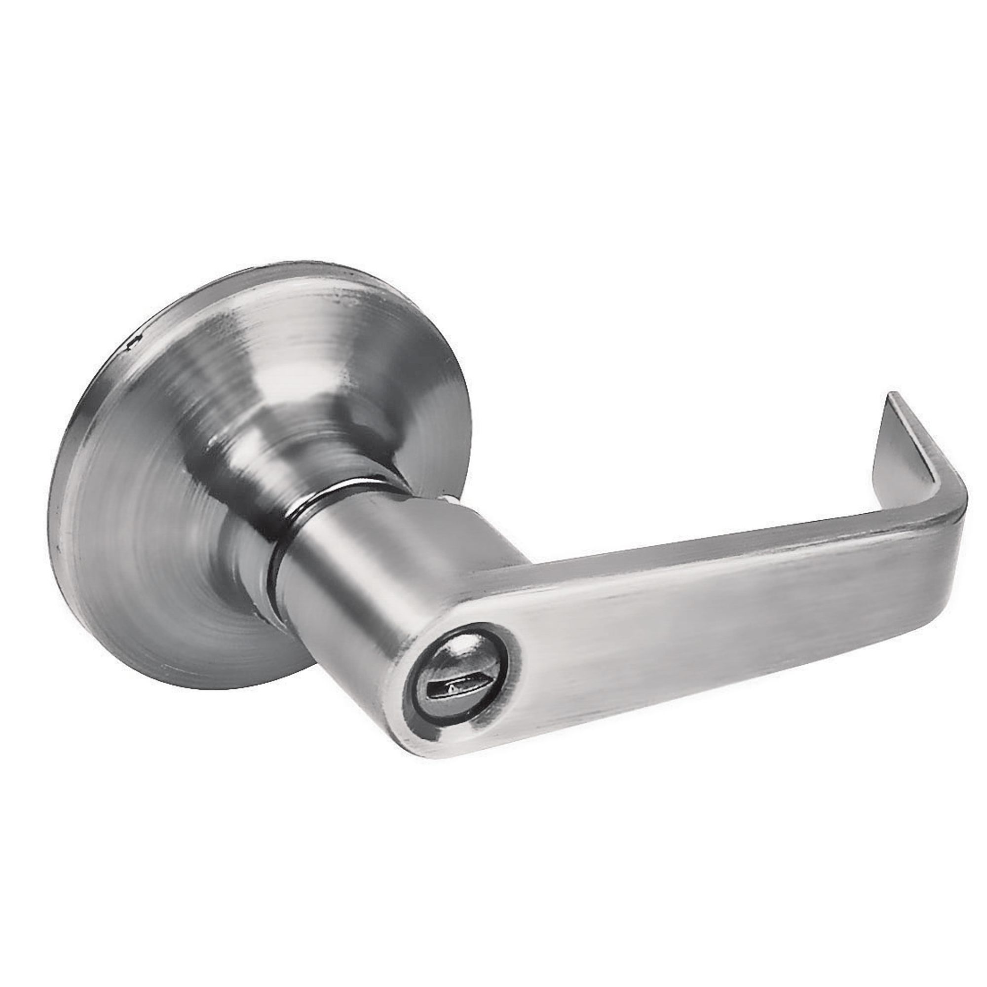 Manija plana tubular, níquel satinado, baño Prolok.