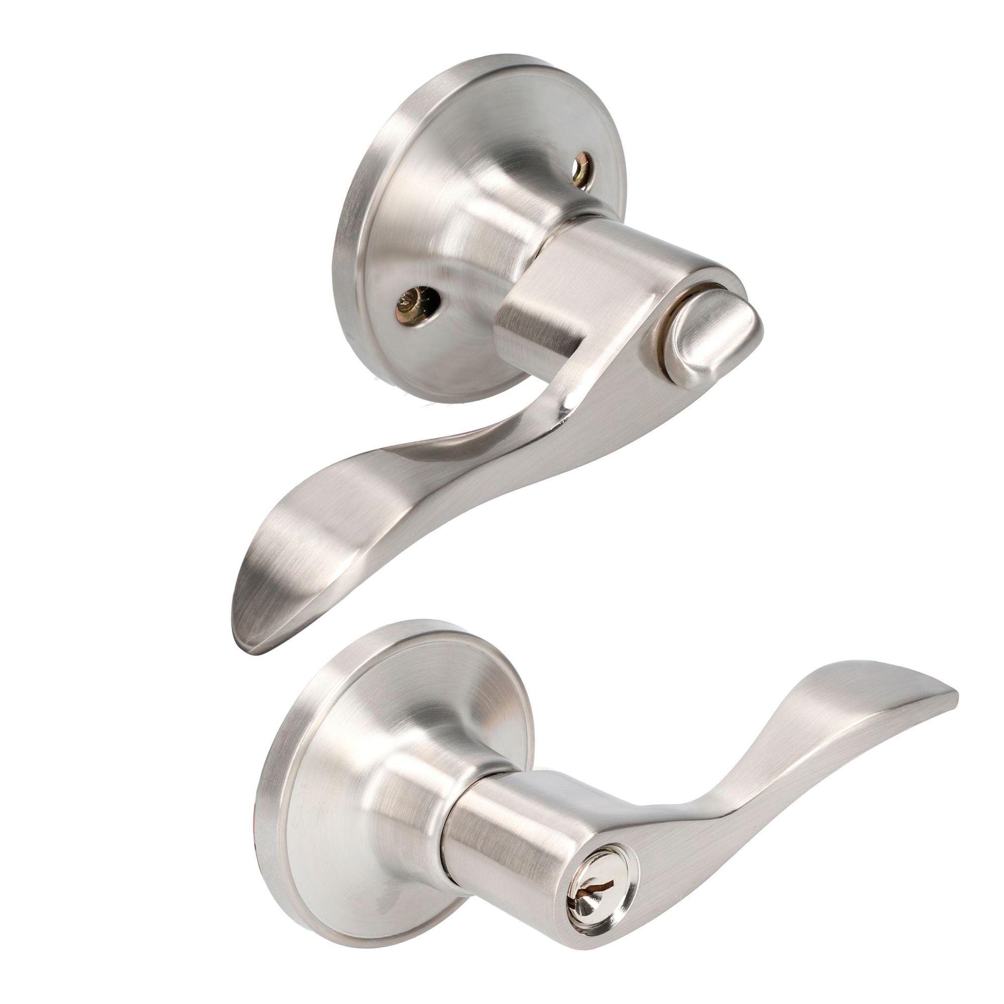 Manija tubular curv func recámara acabado níquel satina Lock
