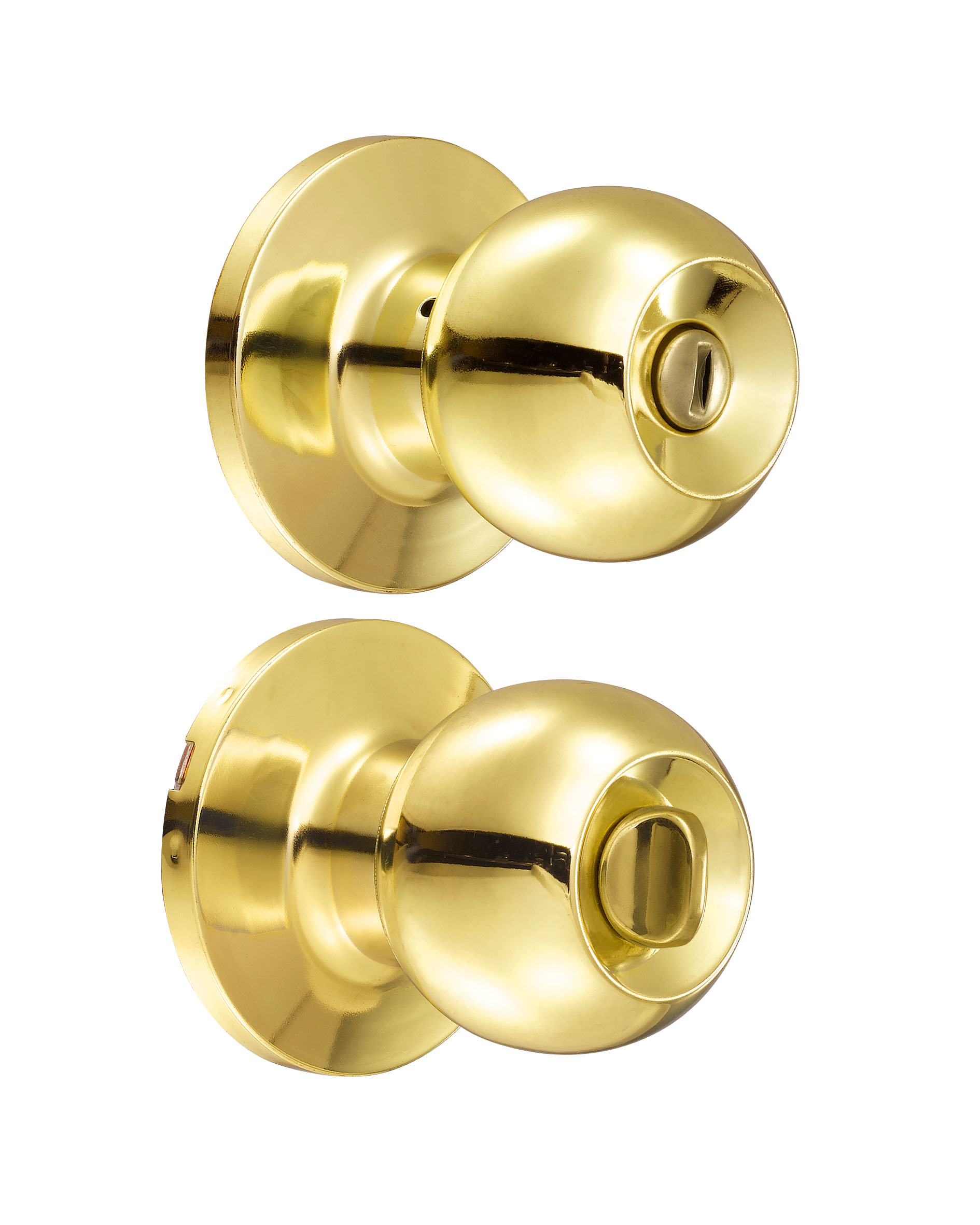 Cerradura pomo (bola) para recámara, latón brillante Lock