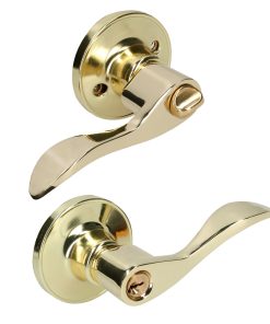 Manija tubular curv func recámara acabado latón brillan Lock
