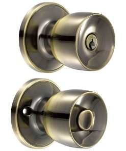 Cerradura de pomo (copa) para recámara, latón antiguo Lock