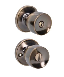 Cerradura de pomo (copa) para baño, latón antiguo Lock