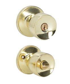 Cerradura de pomo (copa) para recámara, latón brillante Lock