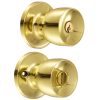 Cerradura de pomo (copa) para baño, latón brillante Lock