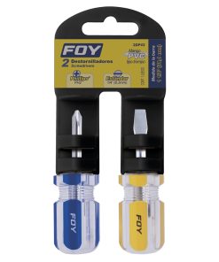 Juego de 2 destornilladores mango PVC 1/4 in x 1-1/2 in Foy