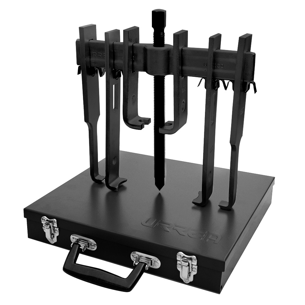 Juego de extractores 12 piezas en caja metálica color negro 10 toneladas Urrea