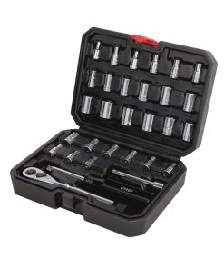 Jgo dados y accesorios 1/4 in 30 pzas estuche plástico Urrea.