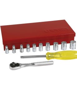 Juego dados y accesorios cuadro 1/4 in pulgadas 13 pzas  Urrea