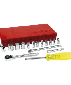Juego dados y accesorios cuadro 1/4 in pulgadas 17 pzas  Urrea