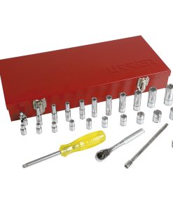 Juego dados y accesorios cuadro 1/4 in pulgadas 26 pzas  Urrea