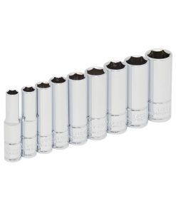 Juego de 9 dados largos métricos cuadro 1/4 in en riel Urrea