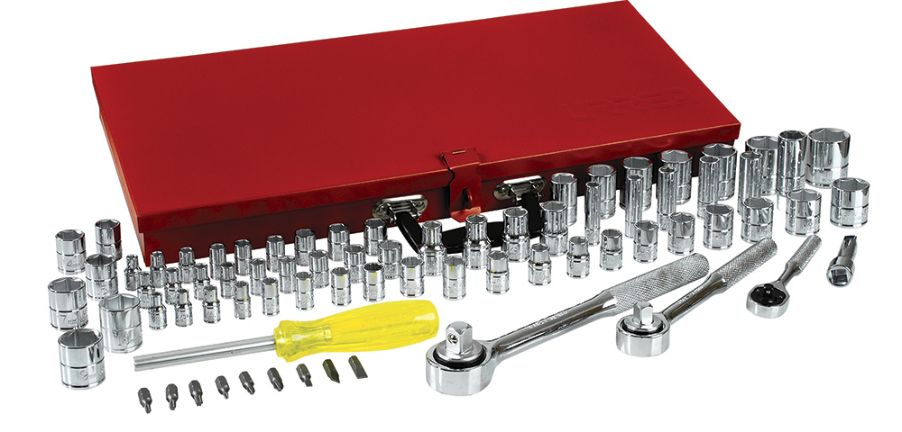 Juego de 76 dados y accesorios 1/4 in-3/8 in-1/2 in Urrea