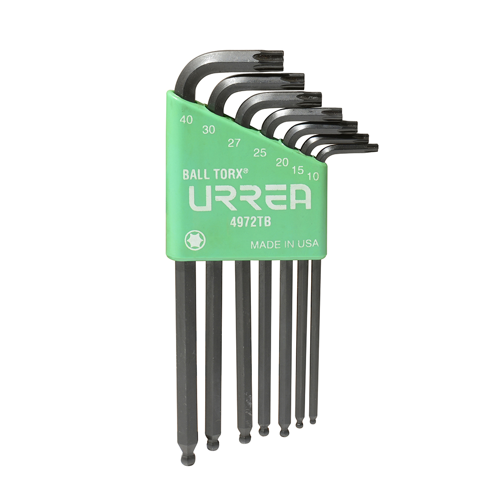 Juego 7 llaves hexagonales L Torx® punta de bola rack Urrea