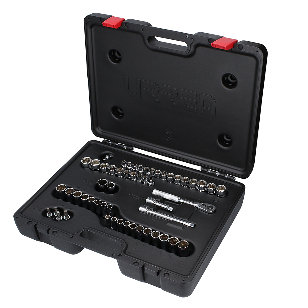 Juego de 54 dados y accesorios combinados 3/8 in Urrea