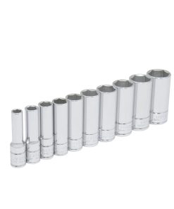 Juego de 10 dados largos en pulgadas 3/8 in 6 puntas Urrea