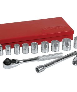 Juego de 13 dados y accesorios 3/8 in 6 puntas Urrea