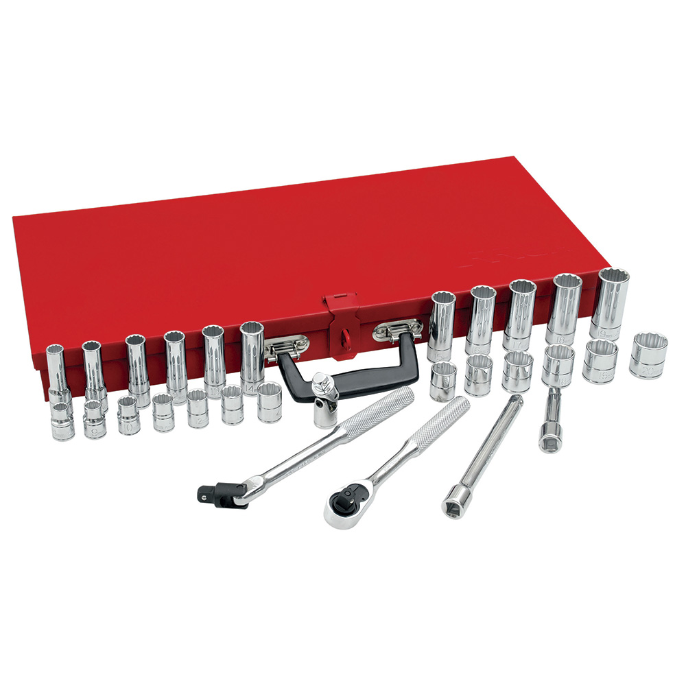 Juego de 30 dados largos accesorios 3/8 in Urrea