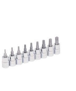Juego de 9 dados punta Torx® en riel Urrea
