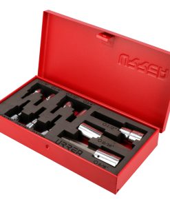 Juego de dados con punta hexag onal en pulgadas cuadro de 3/8  in y 1/2 in, 11 piezas