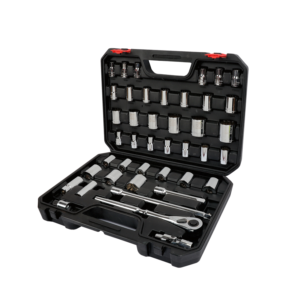 Jgo dados y accesorios 1/2 in 42 pzas estuche plástico Urrea.