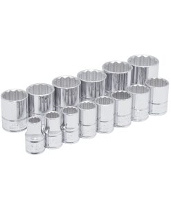 Juego de 14 dados en pulgadas 1/2 in caja plástica Urrea