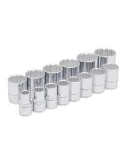 Juego de 14 dados métricos 1/2 in en caja plástica Urrea