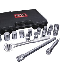 Juego de 17 dados y accesorios métricos 1/2 in Urrea
