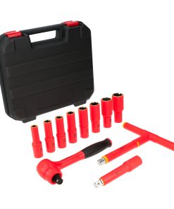 Juego de dados y accesorios cu adro de 1/2 in en pulgadas para 1000 V, 11 piezas