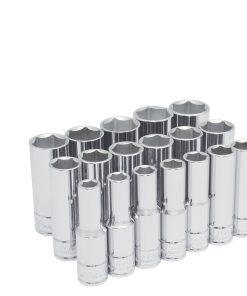 Juego de 18 dados largos métricos 1/2 in 6 puntas Urrea