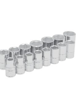 Juego de 15 dados largos métricos 1/2 in 6 puntas Urrea