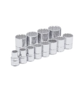 Juego de 12 dados metricos boca 1/2 in de 12 puntas Urrea