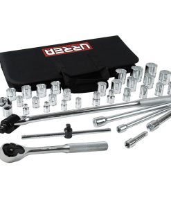 Juego de 34 dados y accesorios en pulgadas 3/8 in-1/2 in Urrea
