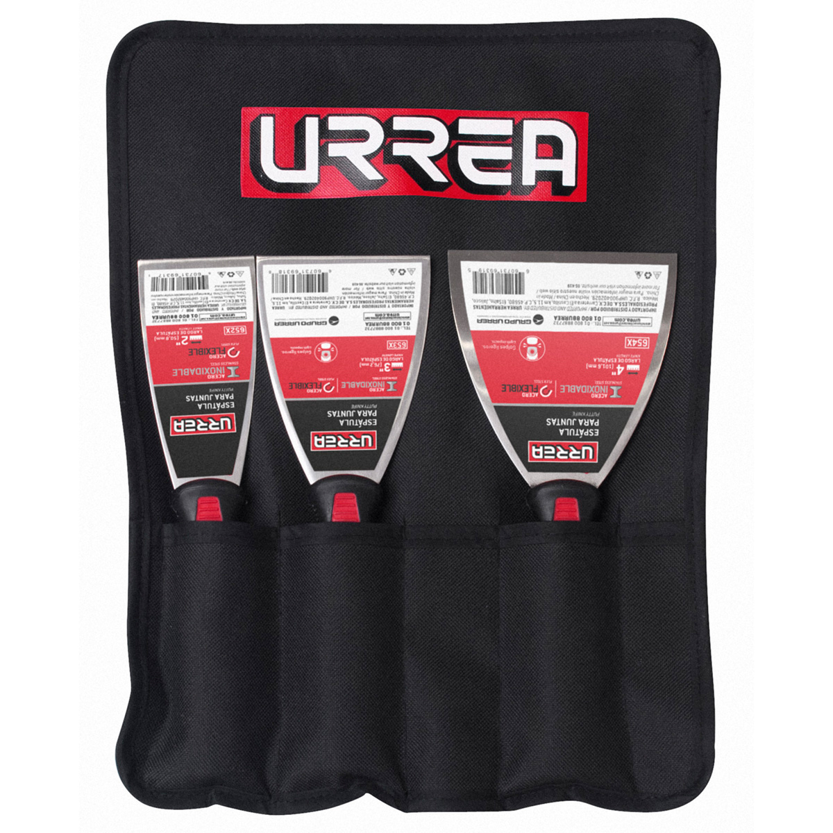 Juego de 3 espátulas flexibles de acero inoxidable Urrea