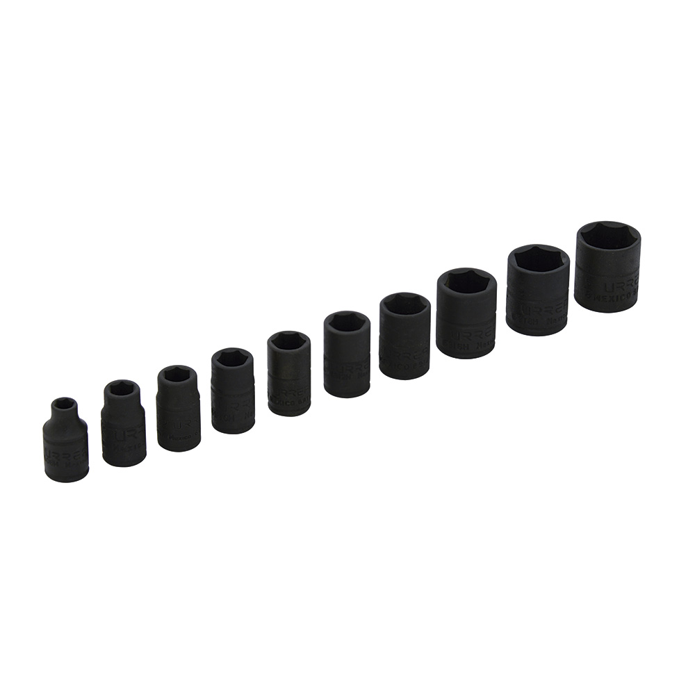 Juego de 10 dados de impacto en pulgadas 1/4 in Urrea