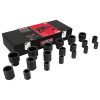 Juego de dados de impacto cuad ro de 1/2 in, 6 puntas, en pulga das, 19 piezas en caja