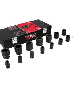 Juego de dados de impacto cuad ro de 1/2 in, 6 puntas, en pulga das, 15 piezas en caja
