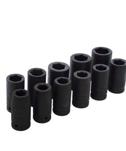 Juego de 11 dados de impacto largos métricos 3/4 in Urrea
